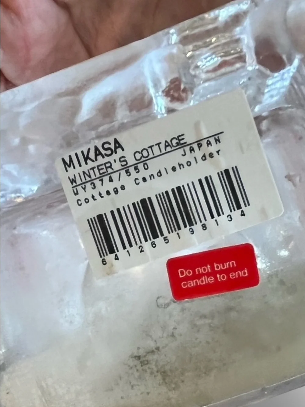 Mikasa Winter’s Cottage Frosted Crystal Tea Light Candle Holder